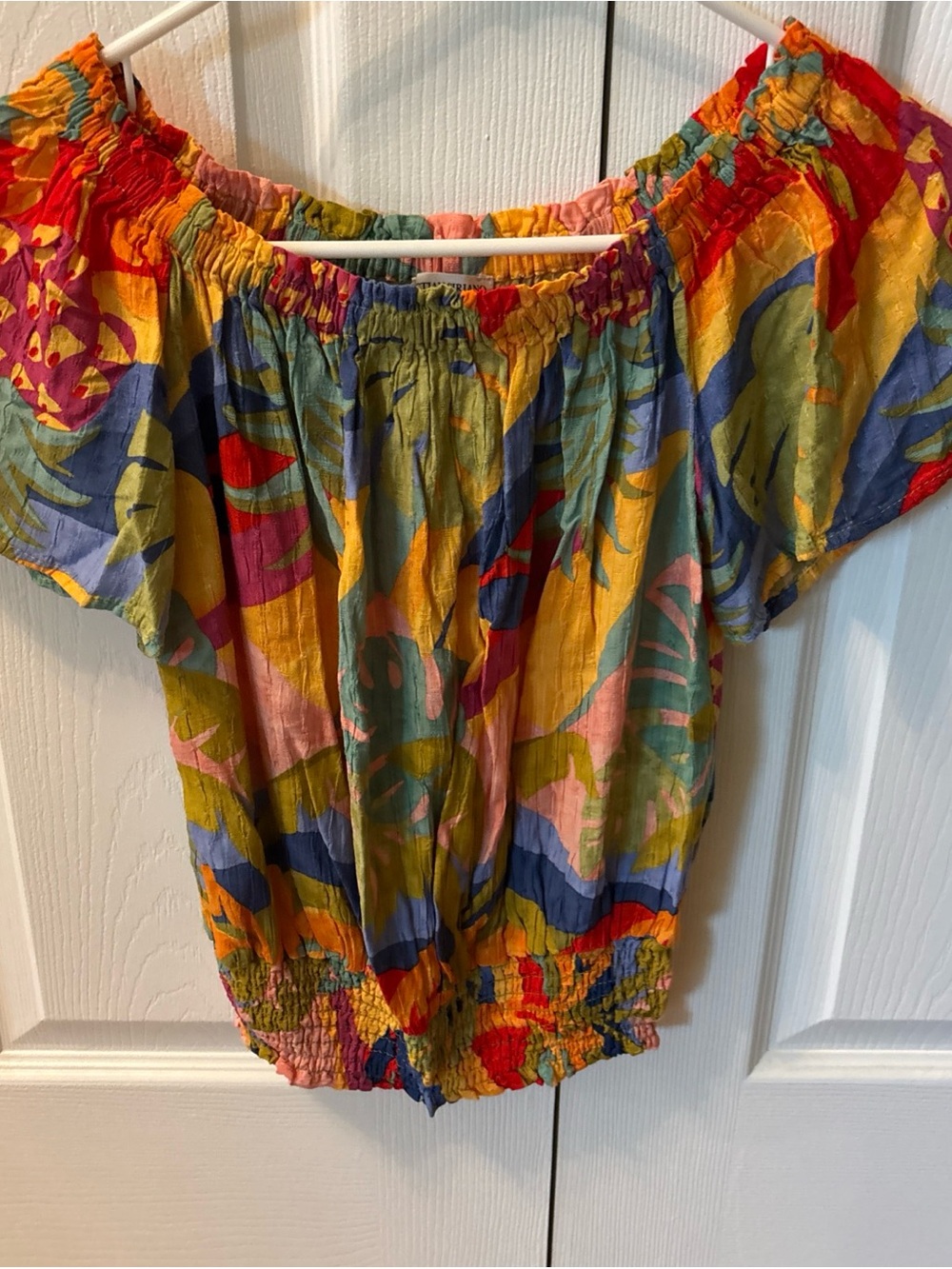 Christian Siriano Multicolor Floral Off-Shoulder Top